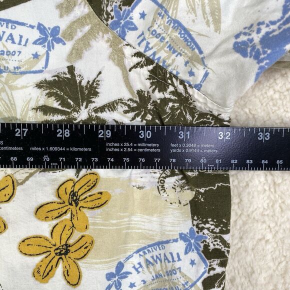 HB Harbor Bay Shirt Mens 4XL Tan Hawaiian Palm Short Sleeve Button Pocket Tropic - Picture 11 of 14